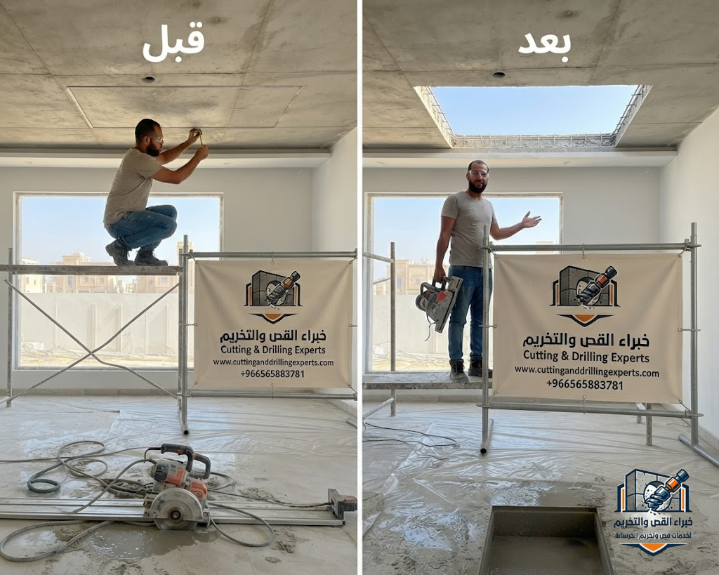 خبراء القص والتخريم يقدمون خدمات قص السلالم الخرسانية حي السلامة جدة وإنشاء فتحات السلالم بدون تشققات أو تكسير عشوائي
